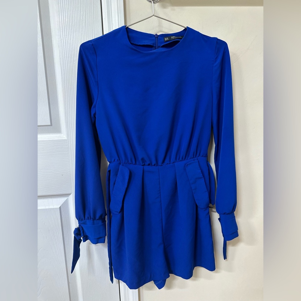 Zara Blue Romper – Chic Summer Short Jumpsuit